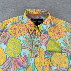 Chubbies The Nutter Shirt Men Medium Multi Hawaiian Pineapple Popover USA‎ Made